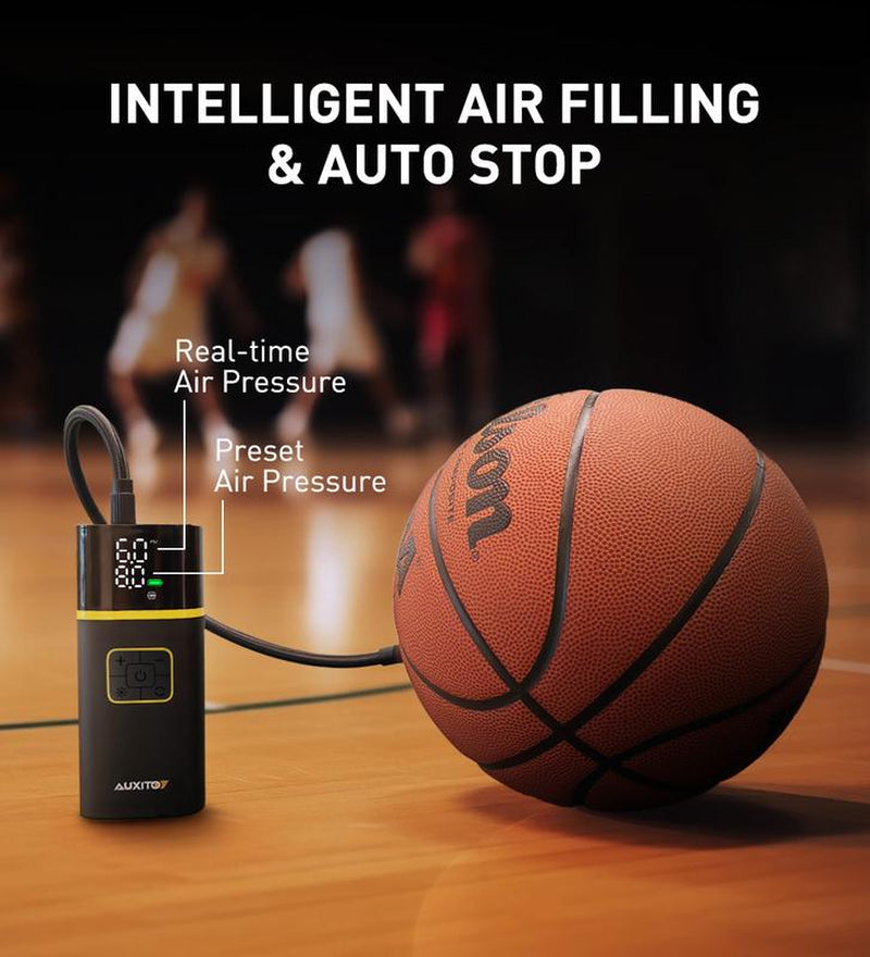 AUXITO A301 Tire Inflator Portable Air Pump, 25S Faster Inflation, 150PSI Cordless Air Compressor for Compact Car / Motorcycle