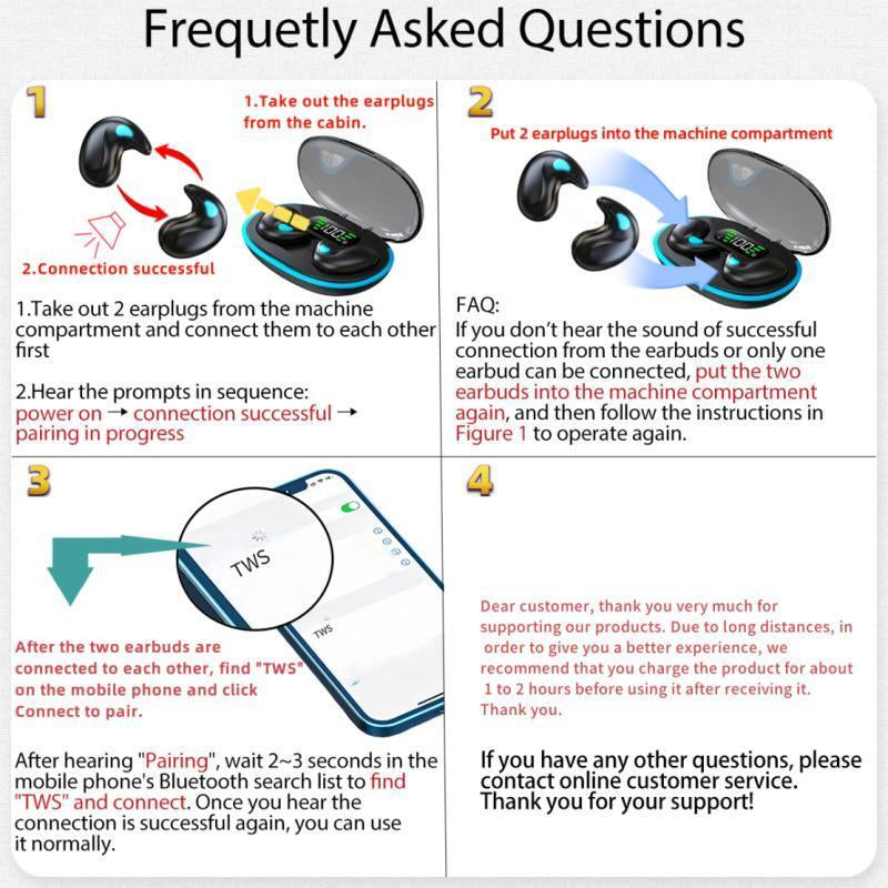 In-Ear Design Wireless Earphone, Waterproof Earbuds with Digital Display, Noise Cancelling Headphone for Sports, Gaming, Running Skateboarding,Snowboarding Halloween/Christmas Gifts, Electronic