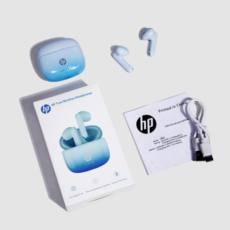 HP Wireless Earphones, In-Ear Design High Quality Headphones, Wireless Waterproof Earbuds Bass, Electronic IPX4 Waterproof Sports Headphones, USB C Charging Ear Buds, Noise Cancelling Headphones, Audio