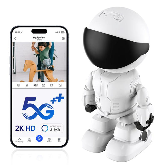 WESECUU 2K Home Security Camera, Supporting 5G & 2.4Gzh Wifi. It Has 10M Motion Detection, Auto Tracking, 2-Way Features AI Detection, Alarm Function