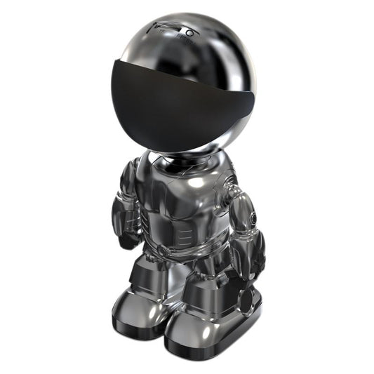 Silver Robot Smart Camera for Indoor Security with 10M Motion Detection HD, Auto Body Tracking, Night Vision, and Mobile Remote Access