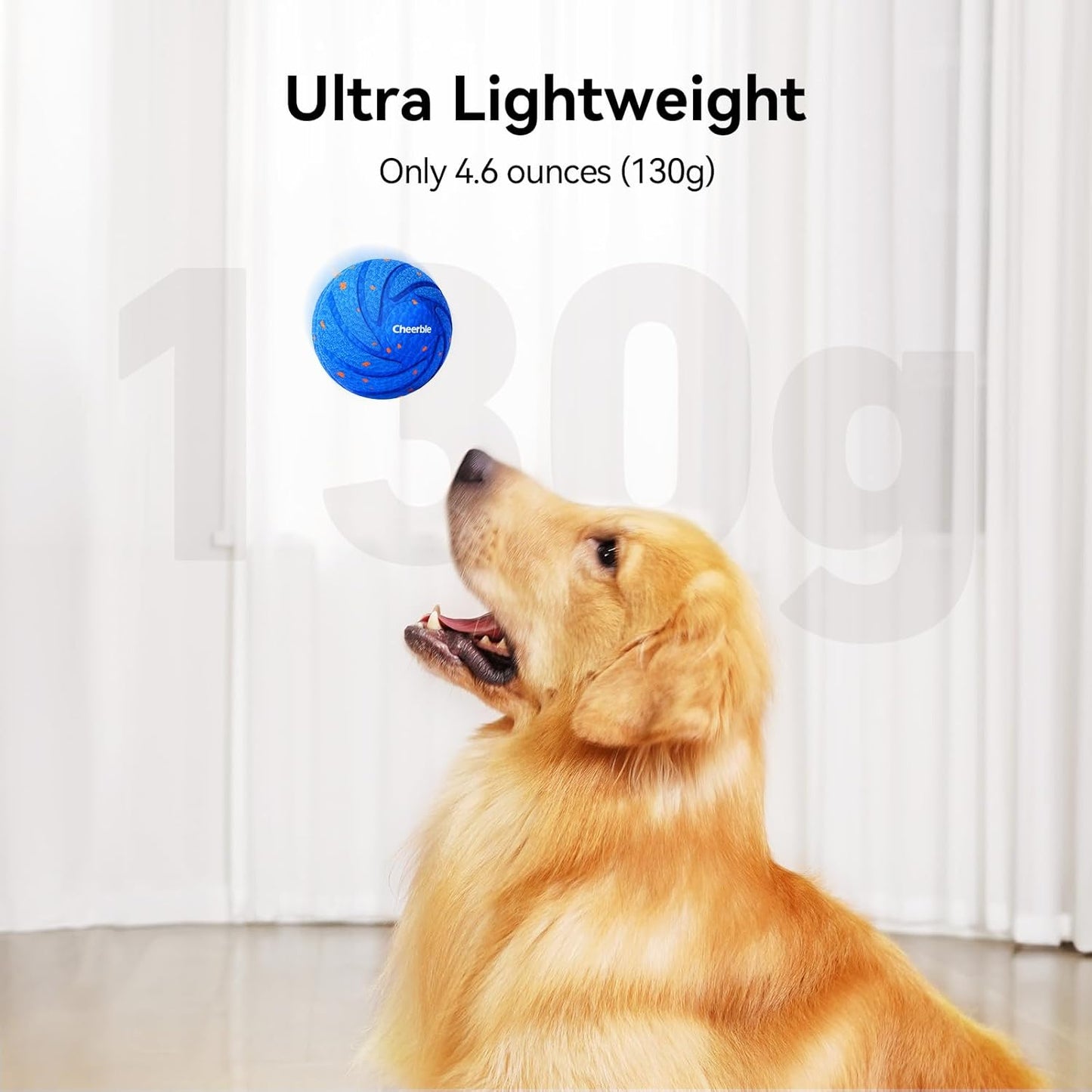 Interactive Dog Ball Toy - Wicked Ball AIR, Automatic Bouncing, Moving, Rotating Dog Toy, Active Rolling Balls for Medium & Large Dogs, E-TPU Material, IPX7 Waterproof, Rechargeable - Blue