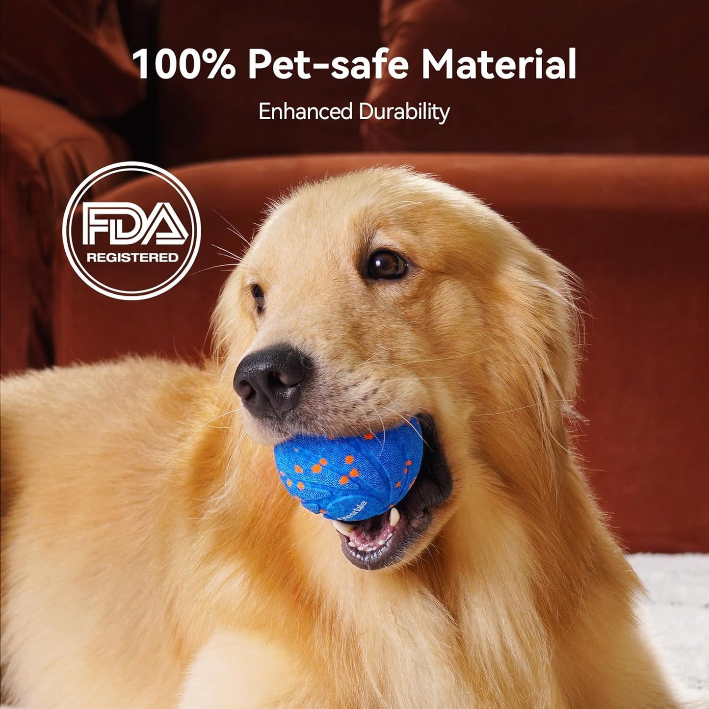 Interactive Dog Ball Toy - Wicked Ball AIR, Automatic Bouncing, Moving, Rotating Dog Toy, Active Rolling Balls for Medium & Large Dogs, E-TPU Material, IPX7 Waterproof, Rechargeable - Blue