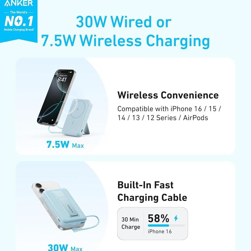 Anker Zolo Magnetic Power Bank Black and White