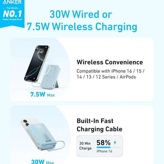 Anker Zolo Magnetic Power Bank Black and White