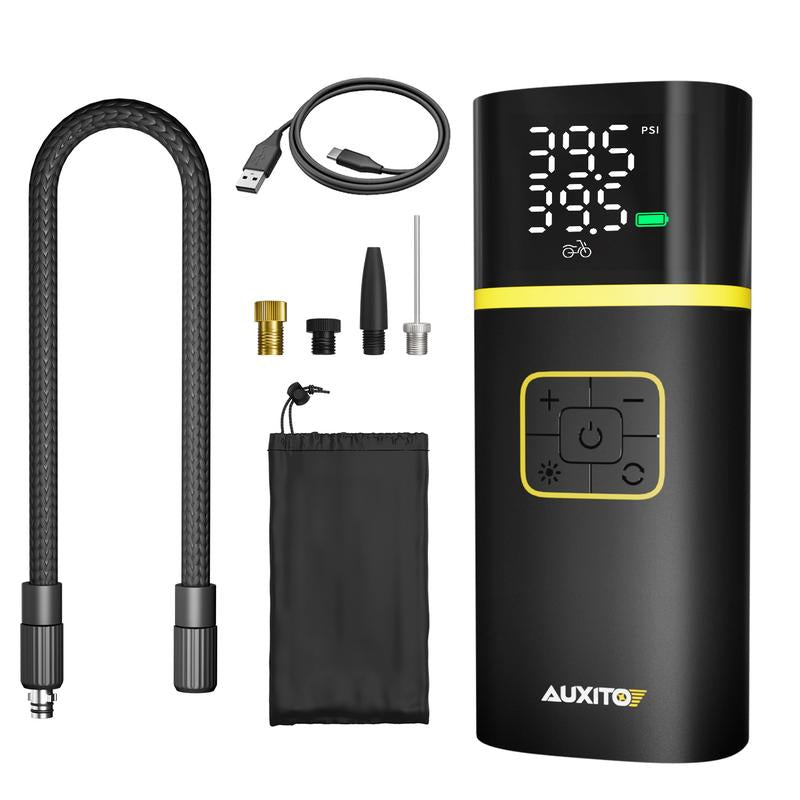 AUXITO A301 Tire Inflator Portable Air Pump, 25S Faster Inflation, 150PSI Cordless Air Compressor for Compact Car / Motorcycle