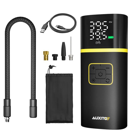 AUXITO A301 Tire Inflator Portable Air Pump, 25S Faster Inflation, 150PSI Cordless Air Compressor for Compact Car / Motorcycle