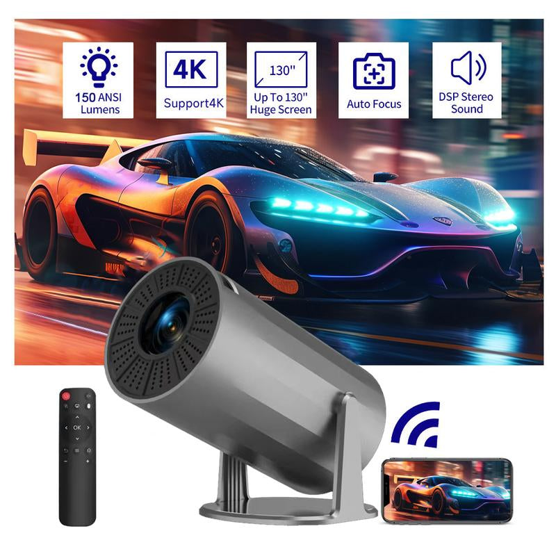 [Father'S Day] Nerunsa 2025 New Mini Projector, Portable 4K 1080P Full HD, Smart 5G Wifi 6 BT 5.0, Auto Level Correction, 180° Rotatable Outdoor Projector for Mobile Phone/Tv Stick/Laptop.