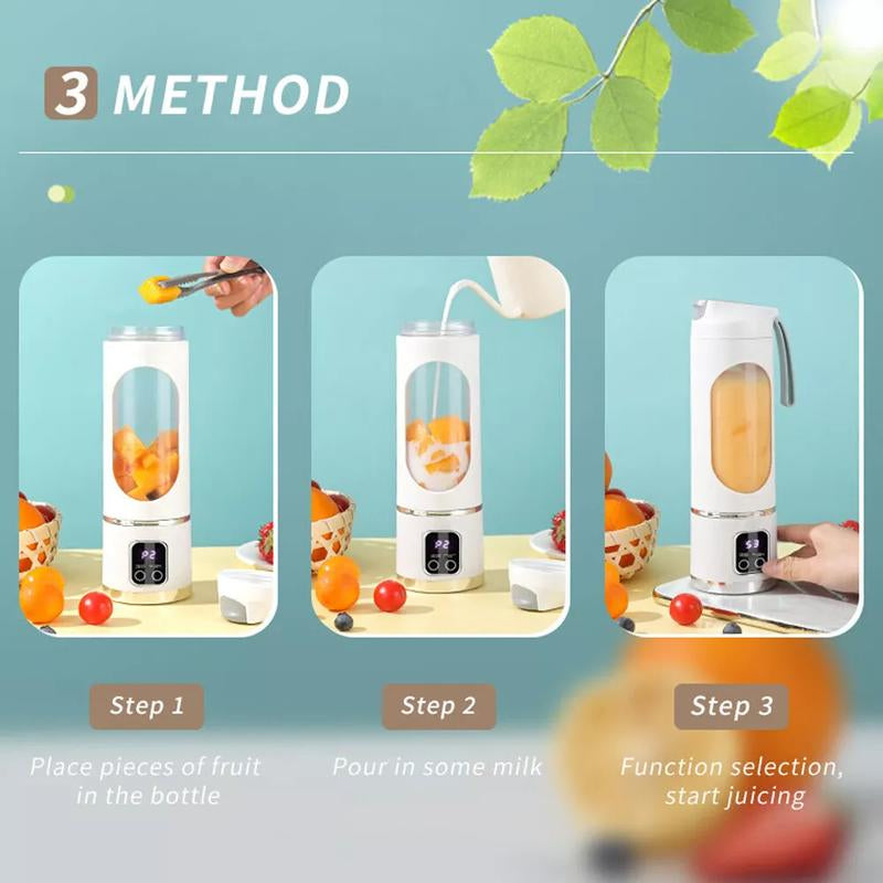 Rechargeable Portable Blender，450Ml Cordless Portable Blender: Leakproof, Waterproof & , Office & Outdoor Fresh Juiceselectric Juicer