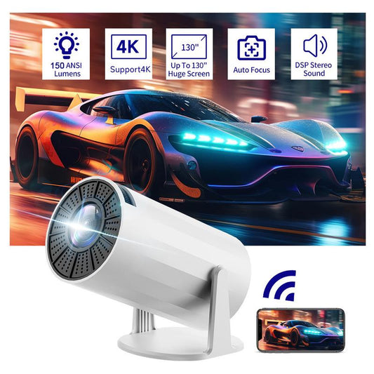 [Father'S Day] Nerunsa 2025 New Mini Projector, Portable 4K 1080P Full HD, Smart 5G Wifi 6 BT 5.0, Auto Level Correction, 180° Rotatable Outdoor Projector for Mobile Phone/Tv Stick/Laptop.