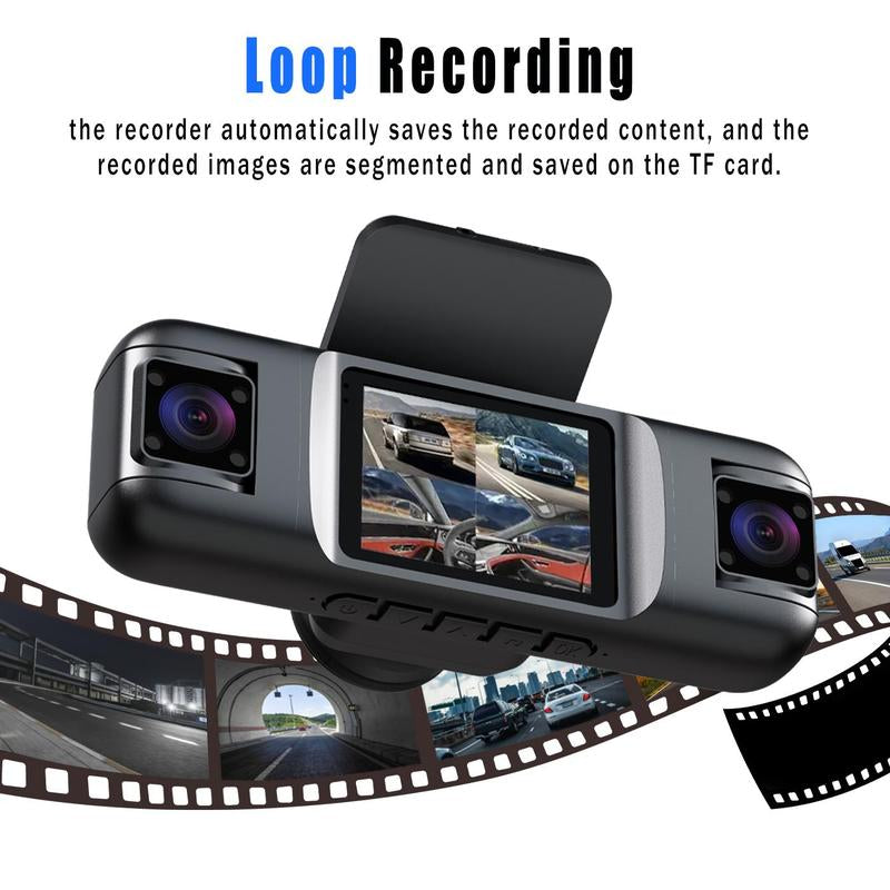 4 Lens HD Dash Cam with 64GB High-Speed Memory Card, 1 Count 1080P Full HD Car DVR with Gravity Sensor, Auto Loop Recording, Ideal for Car Travel Security