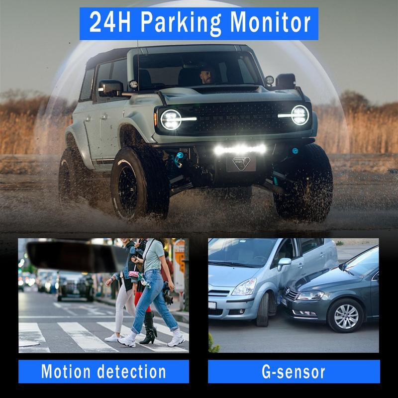4 Lens HD Dash Cam with 64GB High-Speed Memory Card, 1 Count 1080P Full HD Car DVR with Gravity Sensor, Auto Loop Recording, Ideal for Car Travel Security