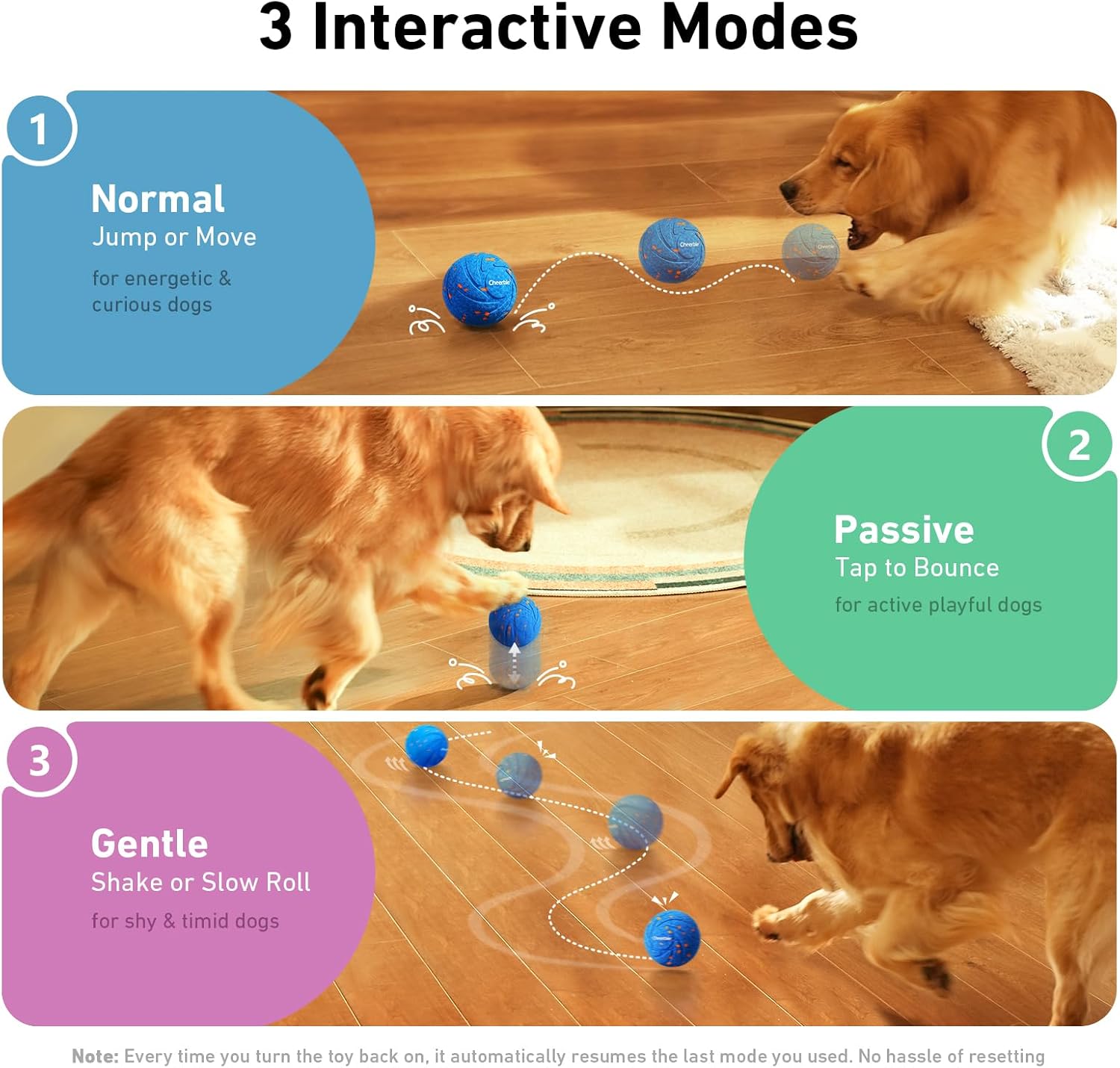 Interactive Dog Ball Toy - Wicked Ball AIR, Automatic Bouncing, Moving, Rotating Dog Toy, Active Rolling Balls for Medium & Large Dogs, E-TPU Material, IPX7 Waterproof, Rechargeable - Blue