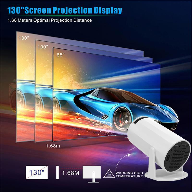 [Father'S Day] Nerunsa 2025 New Mini Projector, Portable 4K 1080P Full HD, Smart 5G Wifi 6 BT 5.0, Auto Level Correction, 180° Rotatable Outdoor Projector for Mobile Phone/Tv Stick/Laptop.