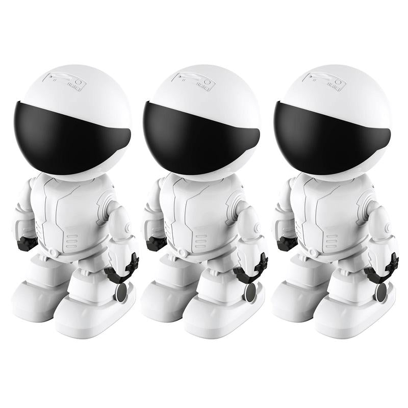 Silver Robot Smart Camera for Indoor Security with 10M Motion Detection HD, Auto Body Tracking, Night Vision, and Mobile Remote Access