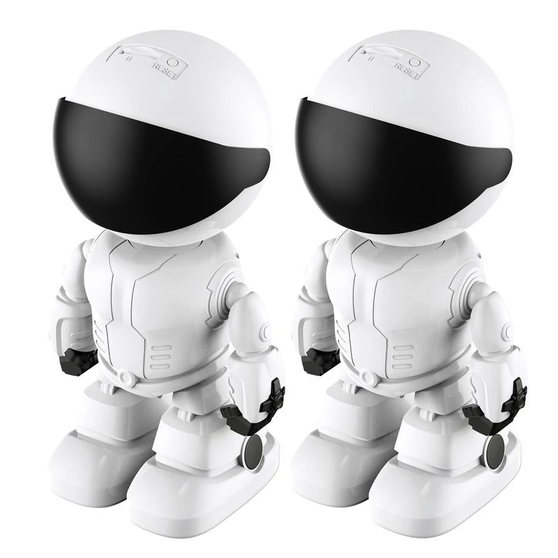 Silver Robot Smart Camera for Indoor Security with 10M Motion Detection HD, Auto Body Tracking, Night Vision, and Mobile Remote Access