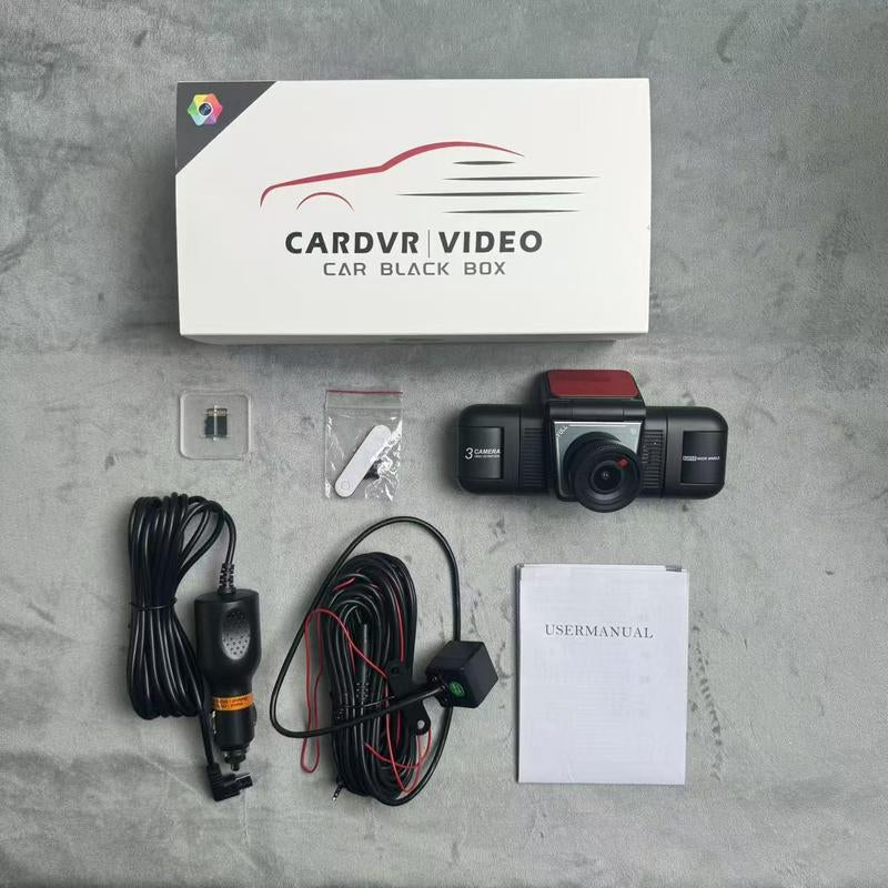 4 Lens HD Dash Cam with 64GB High-Speed Memory Card, 1 Count 1080P Full HD Car DVR with Gravity Sensor, Auto Loop Recording, Ideal for Car Travel Security